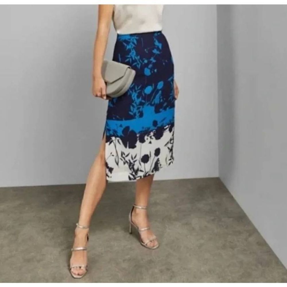 NWT Ted Baker Selaah Bluebell Side Slit Midi Pencil Skirt sz 1